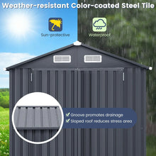 Load image into Gallery viewer, Galvanized Metal Tool House with 4 Vents and Lockable Doors
