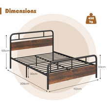Load image into Gallery viewer, King Bed Frame with Industrial Headboard
