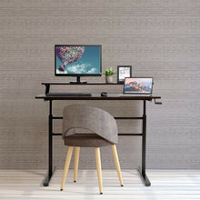 Load image into Gallery viewer, 2-Tier Standing Desk with Adjustable Height and Crank Handle
