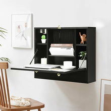 Load image into Gallery viewer, Wall Mounted Wooden Cabinet with Drop Down Desk
