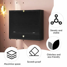 Load image into Gallery viewer, Wall Mounted Wooden Cabinet with Drop Down Desk
