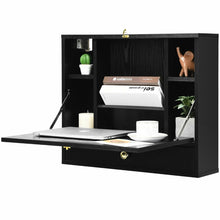 Load image into Gallery viewer, Wall Mounted Wooden Cabinet with Drop Down Desk
