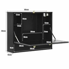 Load image into Gallery viewer, Wall Mounted Wooden Cabinet with Drop Down Desk
