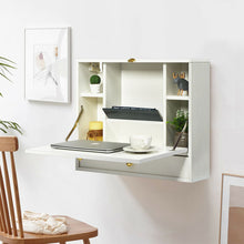 Load image into Gallery viewer, Wall Mounted Wooden Cabinet with Drop Down Desk
