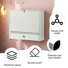 Load image into Gallery viewer, Wall Mounted Wooden Cabinet with Drop Down Desk
