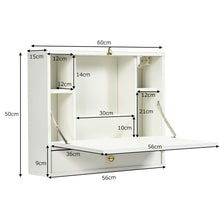 Load image into Gallery viewer, Wall Mounted Wooden Cabinet with Drop Down Desk
