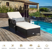 Load image into Gallery viewer, Rattan Sun Lounger with Removable Cushion and Pillow for Outdoor
