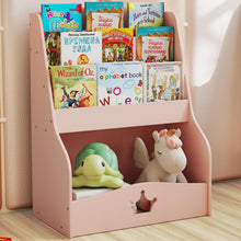 Load image into Gallery viewer, 4-Tier Kids Bookcase, Wooden Children Bookshelf
