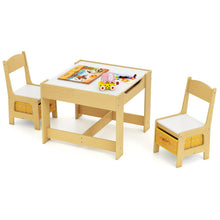 Load image into Gallery viewer, Kids Table Chair Set with Double Side Tabletop Table and Storage Box

