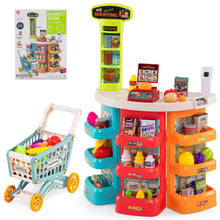 Load image into Gallery viewer, Supermarket Playset for Kids 76 Pieces Pretend Play Grocery Store Set

