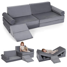 Load image into Gallery viewer, Kids Play Couch, 10-Piece Modular Toddler Soft Climb &amp; Crawl Foam Playset

