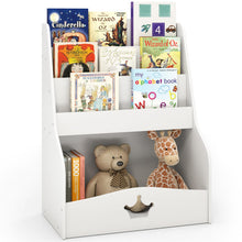 Load image into Gallery viewer, 4-Tier Kids Bookcase, Wooden Children Bookshelf
