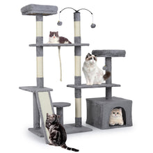 Load image into Gallery viewer, 136cm Tall Multi-Layer Cats Tower with 2 Padded Perches
