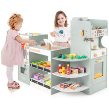 Load image into Gallery viewer, Kids Grocery Store Wooden Pretend Play Shop with Coffee Maker
