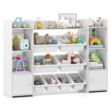 Load image into Gallery viewer, 142 cm Large Toy Storage Organizer with 8 Removable Bins and Bookshelf

