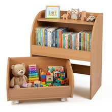 Load image into Gallery viewer, 2 Open Shelves &amp; Anti-toppling Kit, Wooden Children Storage Cabinet
