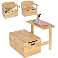 Load image into Gallery viewer, 3-in-1 Kids Table and Chair Set with Toy Storage Box
