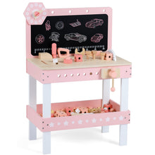 Load image into Gallery viewer, Kids Wooden Play Workbench with Blackboard and Tool Parts Set
