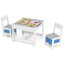 Load image into Gallery viewer, Kids Table Chair Set with Double Side Tabletop Table and Storage Box
