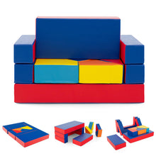 Load image into Gallery viewer, 8-Piece Kids Play Sofa Set, Convertible Toddler Chair Couch
