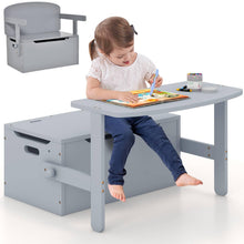Load image into Gallery viewer, 3 in 1 Kids Storage Bench Convertible Toy Storage Box with Safety Hinge
