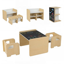 Load image into Gallery viewer, 3 PCS Space-saving Toddler Table and 2 Chairs Set
