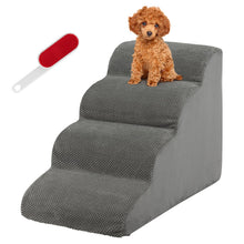 Load image into Gallery viewer, 4-Tier Foam Dog Ramp with Washable Zippered Cover and Silicone Paw Prints
