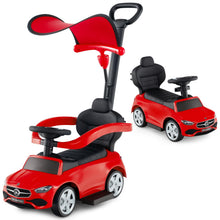 Load image into Gallery viewer, 3-in-1 Ride on Push Car with Adjustable Canopy and Steering Push Bar
