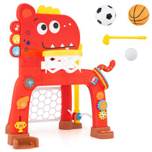 Load image into Gallery viewer, 4 in 1 Multi-sport Activity Center, Kids Basketball Hoop Set
