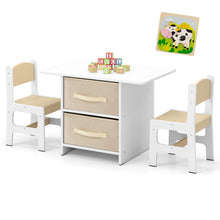Load image into Gallery viewer, Kids Table and Chairs Set, Children Activity Desk with 2 Chairs
