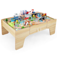 Load image into Gallery viewer, Wooden Train Track Set, 3-in-1 Kids Activity Table
