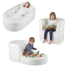 Load image into Gallery viewer, Kids Sofa Bed, 3-in-1 Convertible Modular Toddler Play Couch Lounger
