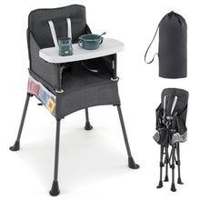 Load image into Gallery viewer, Foldable High Chair for Babies and Toddlers | Baby Highchair with 2-Level Adjustable Tray
