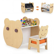 Load image into Gallery viewer, Toddler Table and Chair Set, 3 in 1 Activity Table with Reversible Whiteboard &amp; Chalkboard
