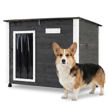 Load image into Gallery viewer, Natural Spruce Wood Frame Puppy Kennel with Removable Floor, Openable Asphalt Roof
