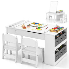 Load image into Gallery viewer, Kids Wooden Toddler Craft Easel Desk with 2-Tier Open Shelf

