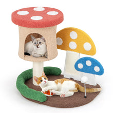 Load image into Gallery viewer, Cat Tree, Mushroom Cat Tower with Condo, Platform, Scratching Posts (60 x 49 x 60cm)
