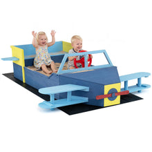 Load image into Gallery viewer, Wooden Kids Sandpit, Glider-Shape Sand Box with Bench Seat, Propeller, Rotatable Rudder, Side Wings
