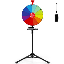 Load image into Gallery viewer, 16Inches Spinning Wheel Game with 12 Slots Color Prize Wheel Tripod
