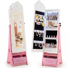 Load image into Gallery viewer, Kids Jewelry Cabinet with Sensor Lights and Full-Length Mirror
