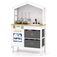 Load image into Gallery viewer, Kids Play Kitchen with 2 Stoves and Drawers and Dishwasher
