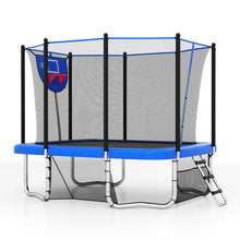 Load image into Gallery viewer, Outdoor Trampoline, 10FT x 8FT Rectangle Trampoline with Basketball Hoop
