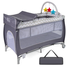 Load image into Gallery viewer, 3 in 1 Baby Playard Portable Infant Nursery Center with Toy Bar
