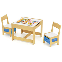 Load image into Gallery viewer, Kids Table Chair Set with Double Side Tabletop Table and Storage Box
