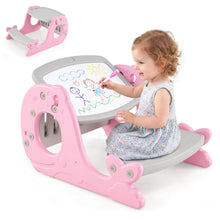 Load image into Gallery viewer, Toddler Table and Chair, Kids Art Table with Angle-Adjustable Whiteboard
