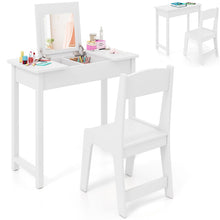 Load image into Gallery viewer, 2 in 1 Children Makeup Desk with Flip Top Mirror
