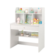 Load image into Gallery viewer, Kids Wooden Study Desk with Drawer and Storage Shelf
