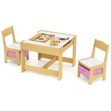 Load image into Gallery viewer, Kids Table Chair Set with Double Side Tabletop Table and Storage Box
