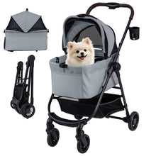 Load image into Gallery viewer, 3 in 1 Folding Dog Pram with Detachable Car Seat Carrier
