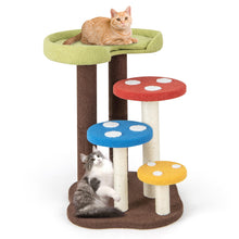 Load image into Gallery viewer, Cat Tree, 94cm Mushroom Cat Climbing Tower with Scratching Posts, Padded Top Perch
